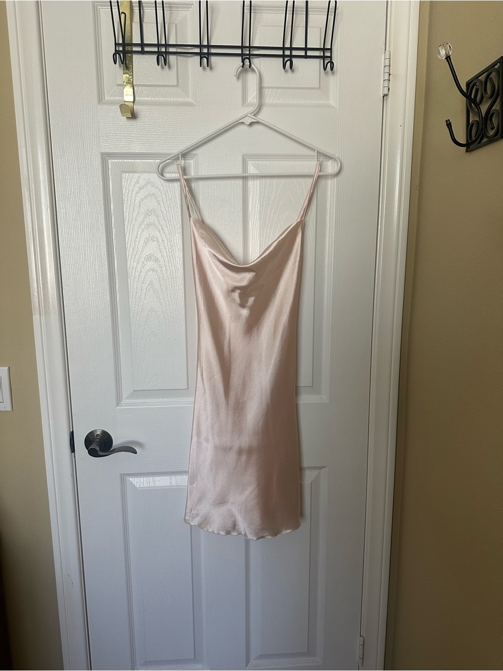 Blush Pink Silky Cowl Slip Dress